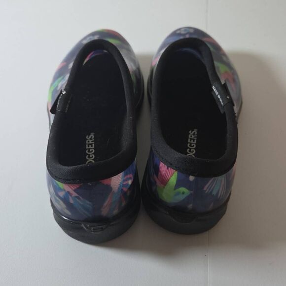 Sloggers Women's Hummingbird Waterproof Rain And Garden Clogs Shoes Blue Pink 10 - Picture 3 of 7